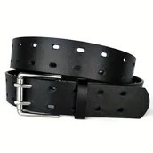 Inne - Paski Unisex W Jednolitym Kolorze Vintage Podwójna Klamra Z Drążkiem Modny Regulowany Pasek Do Spodni Dżinsowych Dla Kobiet I Mężczyzn - miniaturka - grafika 1