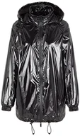 Kurtki damskie - Armani Exchange Damska limitowana edycja We Beat As One Glossy Nylon Coat Rain Jacket, czarny, XL - miniaturka - grafika 1