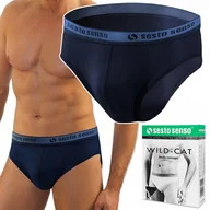 Majtki męskie - Slipy Męskie Sportowe Majtki Bawełniane SESTO SENSO SM05 Granatowe - L - miniaturka - grafika 1