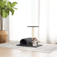 Drapaki dla kotów - Drapak dla kota z tunelem, ciemnoszary, 60x34,5x50 cm Lumarko! - miniaturka - grafika 1