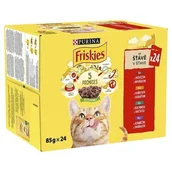 Mokra karma dla kotów - PURINA Friskies Cat mięso w sosie MIX smaków 24x85g - miniaturka - grafika 1