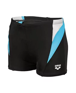 ARENA Boy's Swim Short Panel Trunks, Black-Turquoise-White, 8-9, Black-turquoise-white - Kąpielówki dla chłopców - miniaturka - grafika 1