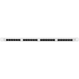 Lanberg Patch panel 24 port 0.5U CAT.6 Szary PPU6-0024-S - Akcesoria do szaf serwerowych - miniaturka - grafika 1