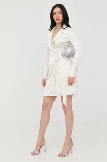Sukienki - Guess sukienka kolor biały mini rozkloszowana - grafika 1