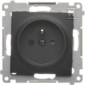 Gniazdka elektryczne - Kontakt Simon Simon 54 Gniazdo wtyczkowe z uziemieniem i przesłonami (moduł) 16A 250V zaciski śrubowe czarny mat DGZ1Z.01/49 DGZ1Z.01/49 - miniaturka - grafika 1