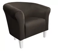 Fotele - ATOS Fotel Milo MG05 nogi białe brąz - miniaturka - grafika 1