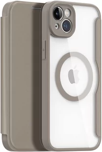 Dux Ducis Skin X Pro etui iPhone 14 Plus magnetyczny pokrowiec MagSafe z klapką beżowy - Etui i futerały do telefonów - miniaturka - grafika 1