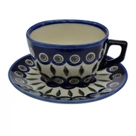 Filiżanki - Ceramiczny filiżanka kwadratowa Bolesławiec - miniaturka - grafika 1