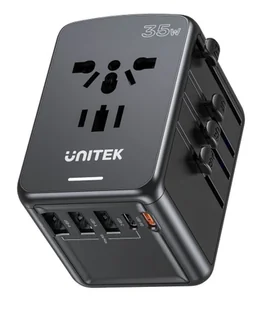 Unitek P1121ABK01 EU/US/UK/AUS PowerDelivery 35W - Akcesoria podróżnicze - miniaturka - grafika 2