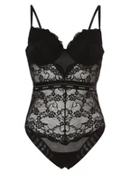 Body - GUESS Damskie body Kobiety Sztuczne włókno czarny jednolity, S - miniaturka - grafika 1