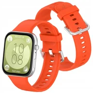 Akcesoria do smartwatchy - Pasek Bizon Strap Watch Silicone Pro do Huawei Watch Fit 3, pomarańczowy - miniaturka - grafika 1