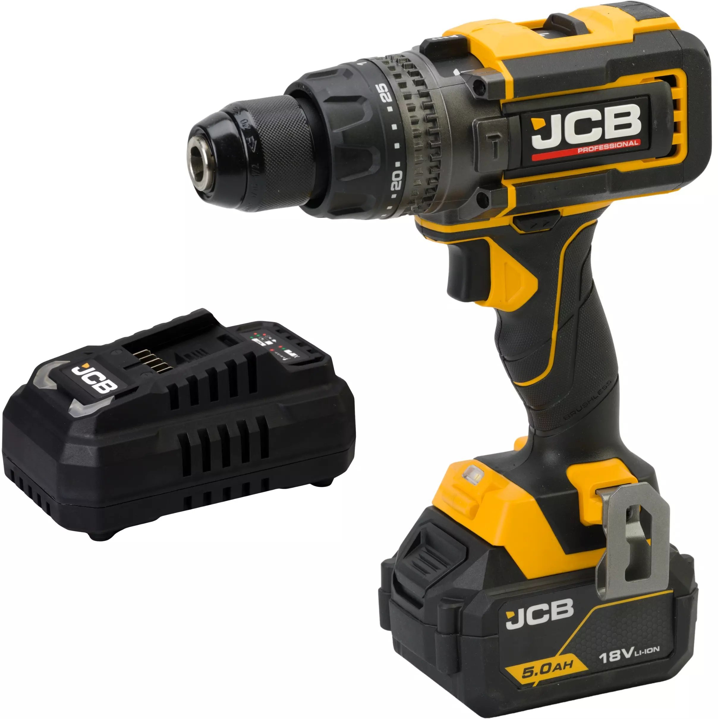 JCB Professional 18V Wiertarko Wkrętarka 160 Nm Ładowarka 4.5A Bateria 5Ah