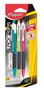 Cx Dystrybucja Ołówek automatyczny 0.5 mm Black'Peps Long Life, mix kolorów, 3 sztuki - Ołówki - miniaturka - grafika 2