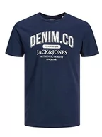 Koszulki męskie - Jack & Jones T-shirt męski, Marynarka marynarska, XXL - miniaturka - grafika 1