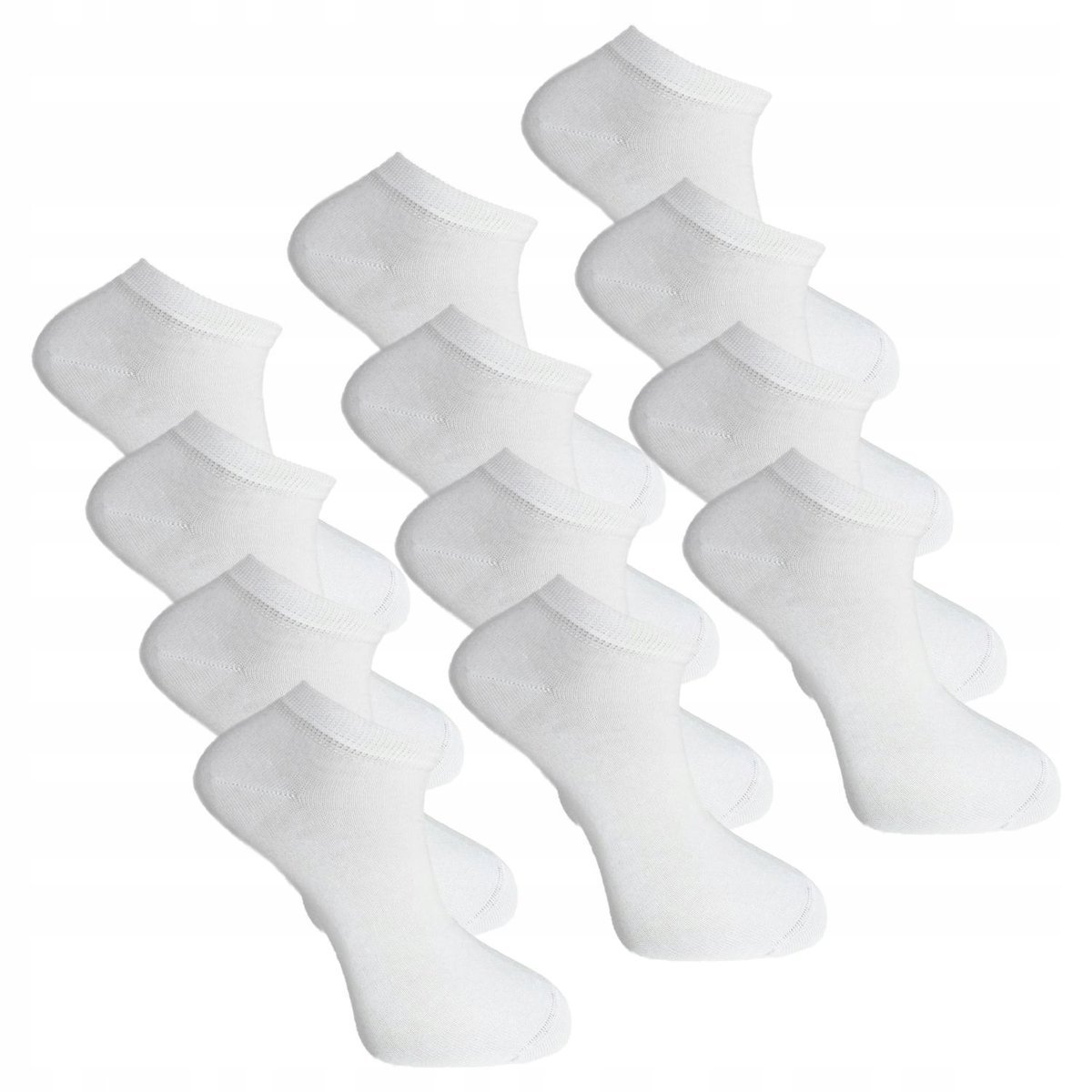 Białe NISKIE STOPKI MĘSKIE Skarpetki 12Pak r. 43-45