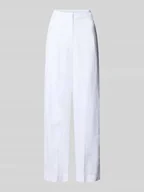 Spodnie damskie - Spodnie lniane o kroju tailored fit z mieszanki lnu i lyocellu - miniaturka - grafika 1