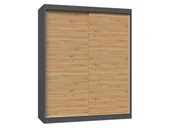 Szafy - Lumarko Szafa Iga 160 - Antracyt Dąb Artisan Ze Szprosami - miniaturka - grafika 1