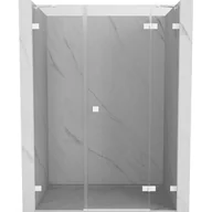 Ścianki i drzwi prysznicowe - Mexen Lunar drzwi prysznicowe uchylne prawe 155 cm, transparent, białe - 834S-155-050-20-00-P - miniaturka - grafika 1