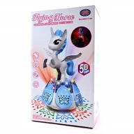 Zabawki interaktywne dla dzieci - JEDNOROŻEC FIGURKA KONIK KULA DYSKOTEKOWA NA BATERIE DŹWIĘK ŚWIATŁO JEŹDZI - miniaturka - grafika 1