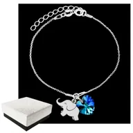 Biżuteria dla dzieci - Bransoletka dla Dziewczynki Słonik Serce Srebro 925 Urodziny PREZENT - miniaturka - grafika 1