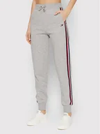 Spodnie sportowe damskie - Tommy Hilfiger Spodnie dresowe Tape S10S101215 Szary Regular Fit - miniaturka - grafika 1