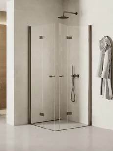 Kabina prysznicowa New Trendy New Soleo 90x80 prostokątna grafit K-2250 - Kabiny prysznicowe - miniaturka - grafika 1