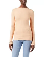 Bluzki damskie - G-STAR RAW Damska bluzka z długim rękawem Slim Rib, Różowy nugat brzoskwiniowy D19903-c794-c962), XXL - miniaturka - grafika 1