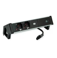 Listwy zasilające - BACHMANN DESK2 ALU BLACK 2xP40, 1xUSBC 60W 0,2m GST18 Italia - miniaturka - grafika 1