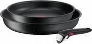 Zestawy garnków i patelni - Tefal Zestaw patelni L3999032 Ingenio Black Stone 24 + 28 cm + uchwyt - miniaturka - grafika 1