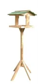 Karmniki dla ptaków - Garden&amp;Fun Karmnik dla ptaków wolnostojący, drewniany z lampką solarną 36x34x112cm - miniaturka - grafika 1