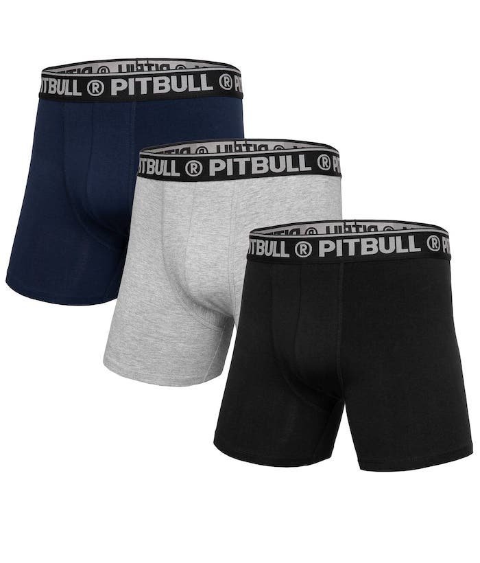 Bokserki PIT BULL VI komplet 3 sztuk granatowo-szaro-czarne-S