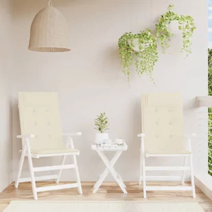 Poduszki na krzesła z wysokim oparciem, 2 szt., kremowe, Oxford Lumarko! - Poduszki ogrodowe - miniaturka - grafika 1