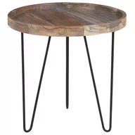 Ławy i stoliki kawowe - Beliani Stolik drewniany ciemny brąz BONDISS - miniaturka - grafika 1
