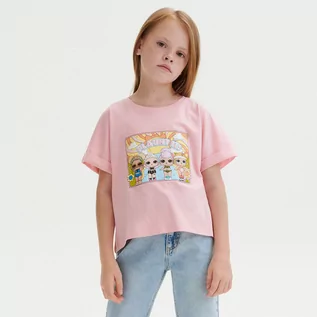 Koszulki dla dziewczynek - Reserved - Bawełniany t-shirt L.O.L. Surprise - Różowy - grafika 1