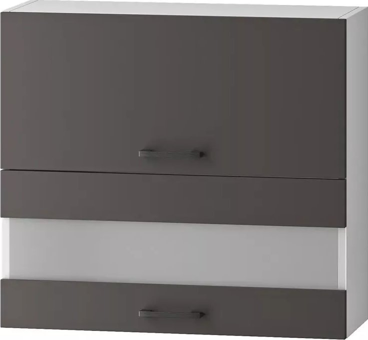 Elior Wisząca szafka kuchenna z podwójnym frontem szara - Rimer 34X 80 cm