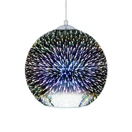 Lampy sufitowe - Beliani Lampa wisząca Lampa wisząca szklana srebrna SESSERA 69483 - miniaturka - grafika 1