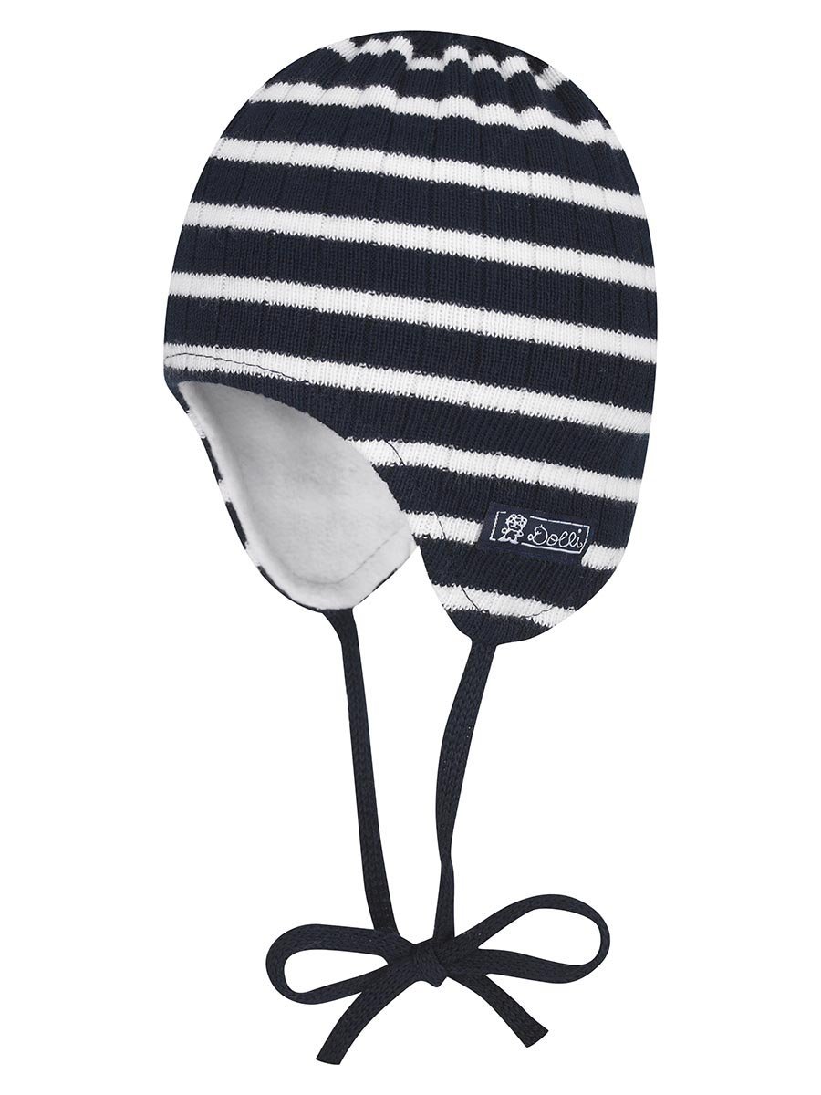 Chłopięca czapka wiązana jesienno zimowa granatowa Döll r.43