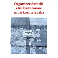 Kosmetyczki, organizery i kuferki - Kosmetyczka mini organizer damski etui bawełniane kolorowe SZARY - miniaturka - grafika 1