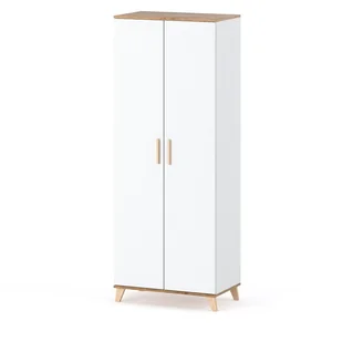 Szafa skandynawska garderoba 80cm do salonu sypialni loft półki biały mat - Szafy Szafa skandynawska garderoba 80cm do salonu sypialni loft półki biały mat - Szafy - miniaturka - grafika 1