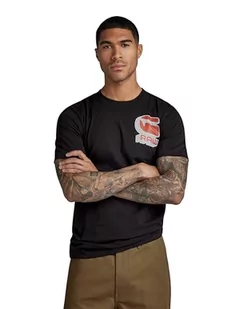 G-STAR RAW Męski t-shirt Shadow Gr. Slim R T, Czarny (Dk Black D23901-336-6484), M - Koszulki męskie - miniaturka - grafika 1