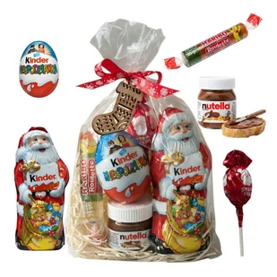 Zestaw słodyczy na Święta Mikołajki Kinder Nutella Haribo paczka dla dzieci - Zestawy upominkowe Zestaw słodyczy na Święta Mikołajki Kinder Nutella Haribo paczka dla dzieci - Zestawy upominkowe - miniaturka - grafika 1