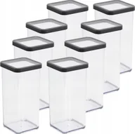 Pojemniki kuchenne - ROTHO ZESTAW 8 POJEMNIKÓW NA ŻYWNOŚĆ ARTYKUŁY SYPKIE 1,5L GRAFIT LOFT - miniaturka - grafika 1