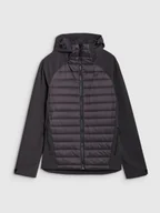 Kurtki i kamizelki sportowe męskie - 4F Kurtka softshell wiatroodporna membrana 5000 męska - szara L - miniaturka - grafika 1