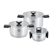 Zestawy garnków i patelni - Zestaw garnków MG Home Handy Smart, 6 elementów, stal nierdzewna - miniaturka - grafika 1