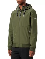Kurtki męskie - Taloon Męska kurtka softshell 61134579, ciemnooliwkowa, XXL, ciemnooliwkowy, XXL - miniaturka - grafika 1