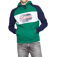 Bluzy męskie - Bluza męska Pepe Jeans Sherwood z kapturem bawełniana zielona-M - miniaturka - grafika 1