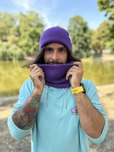 Męski bawełniany komin Fiolet - Apaszki i szaliki męskie - miniaturka - grafika 1