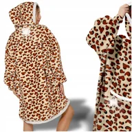 Bluzy damskie - KOCO BLUZA OVERSIZE DŁUGA CIEPŁA KOC BLUZA DAMSKA Z KAPTUREM DZIEŃ KOBIET - Empik - miniaturka - grafika 1