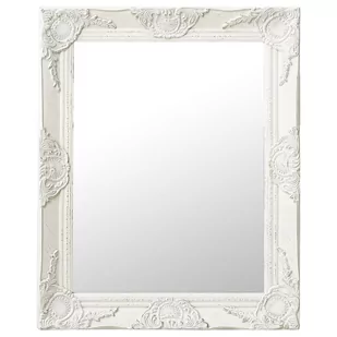 Lustro ścienne w stylu barokowym VIDAXL, białe, 50x60 cm - Lustra - miniaturka - grafika 1