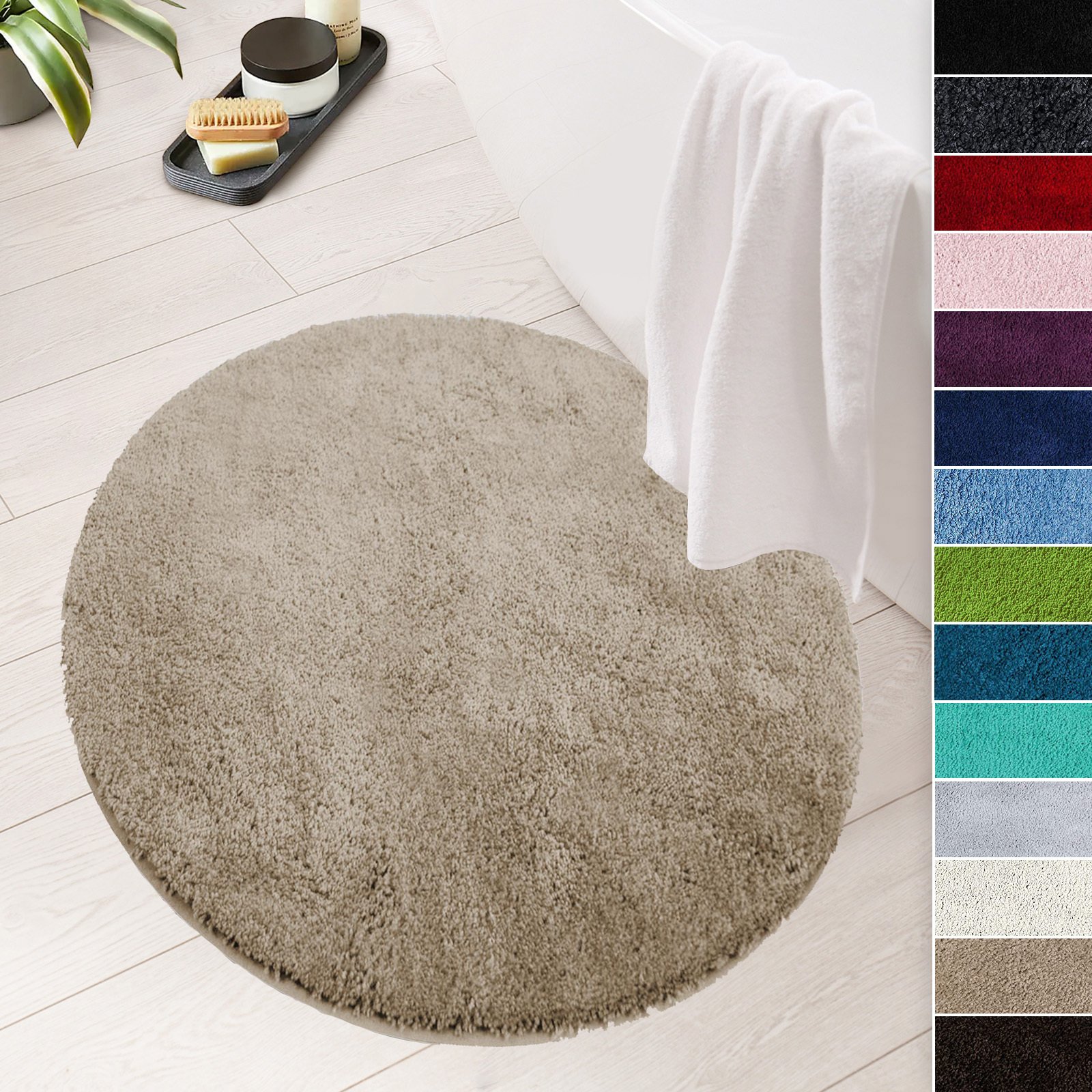 Dywanik kąpielowy Sky Soft Sand Beige o średnicy 95 cm